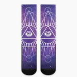 Galaxy Eye of Providence Print Crew Socks