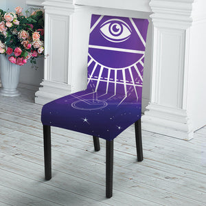 Galaxy Eye of Providence Print Dining Chair Slipcover