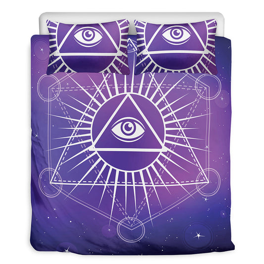 Galaxy Eye of Providence Print Duvet Cover Bedding Set