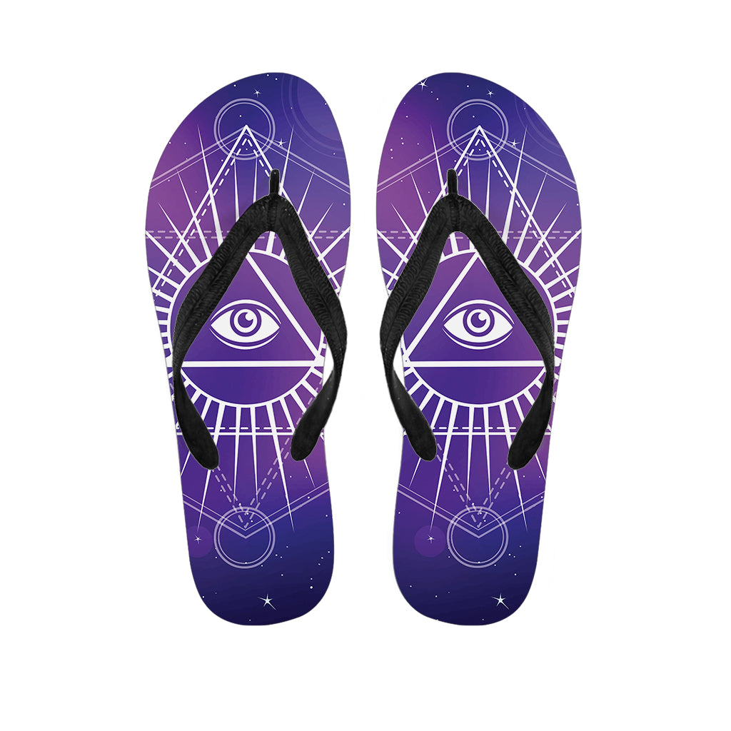 Galaxy Eye of Providence Print Flip Flops