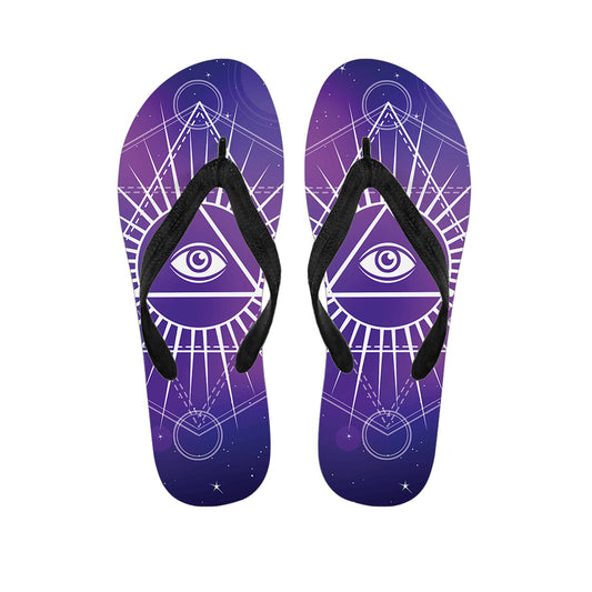 Galaxy Eye of Providence Print Flip Flops