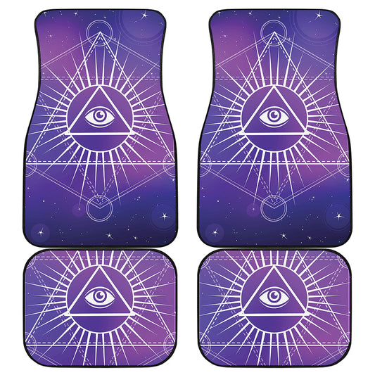 Galaxy Eye of Providence Print Front and Back Car Floor Mats