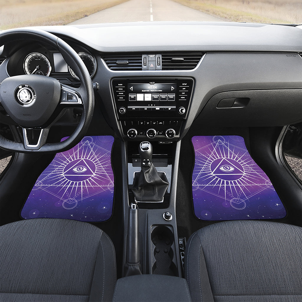 Galaxy Eye of Providence Print Front and Back Car Floor Mats