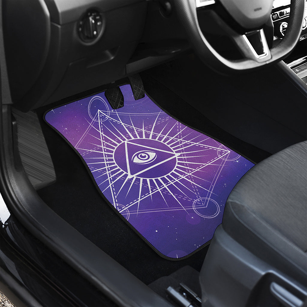 Galaxy Eye of Providence Print Front and Back Car Floor Mats