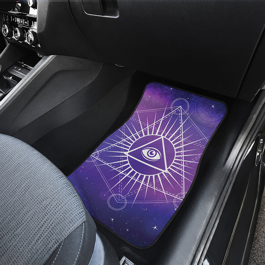 Galaxy Eye of Providence Print Front and Back Car Floor Mats