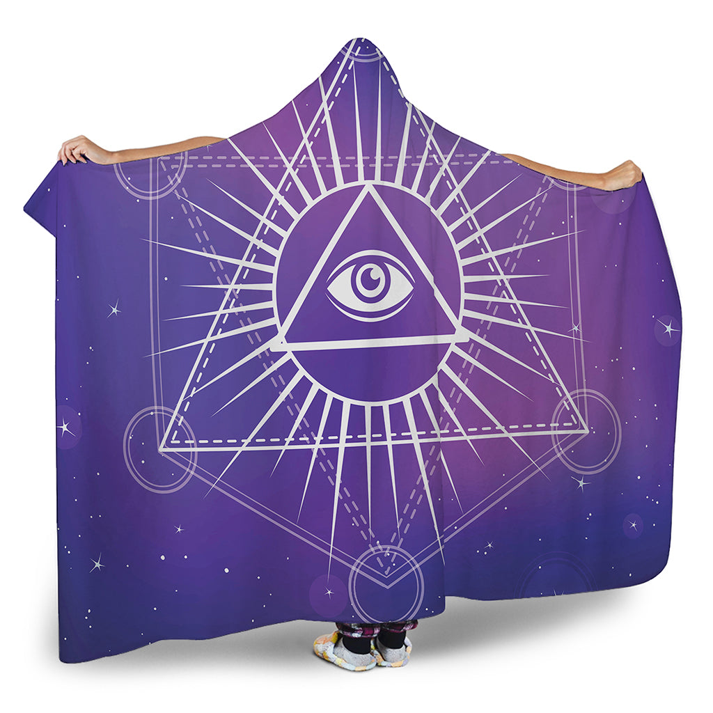 Galaxy Eye of Providence Print Hooded Blanket
