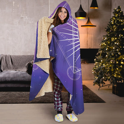 Galaxy Eye of Providence Print Hooded Blanket