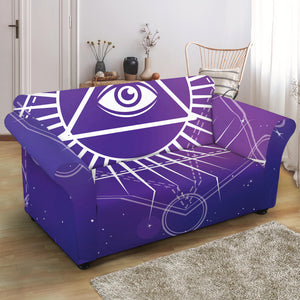 Galaxy Eye of Providence Print Loveseat Slipcover