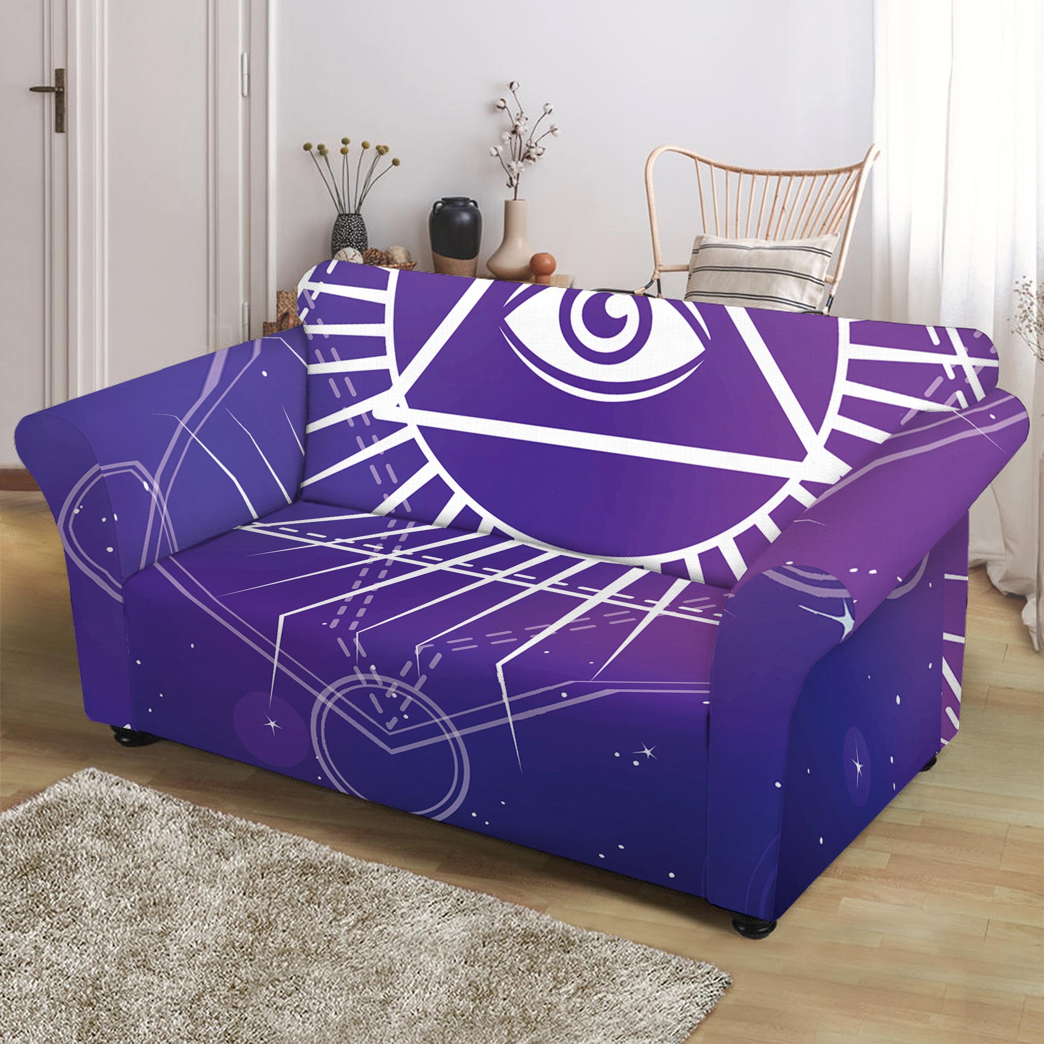 Galaxy Eye of Providence Print Loveseat Slipcover