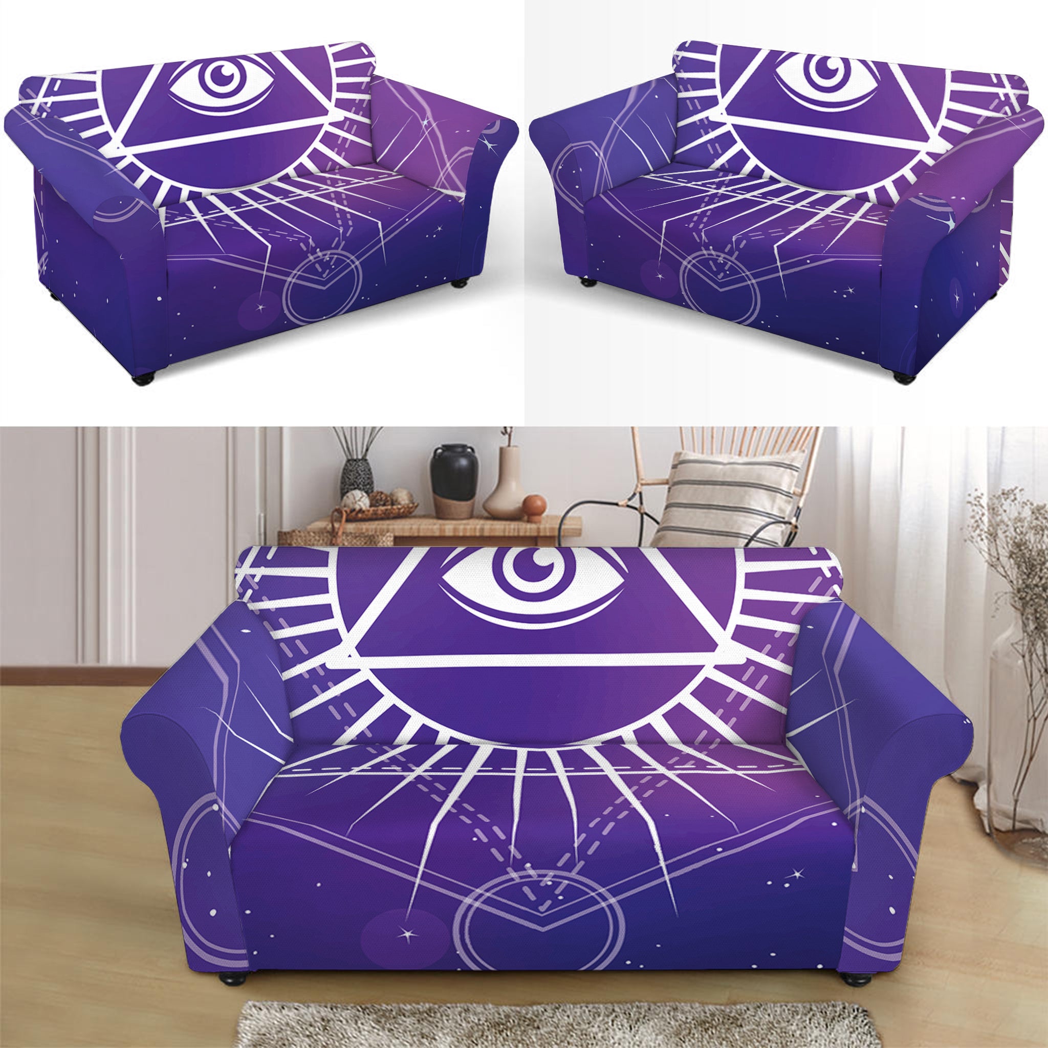 Galaxy Eye of Providence Print Loveseat Slipcover