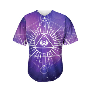 Galaxy Eye of Providence Print Men's Baseball Jersey