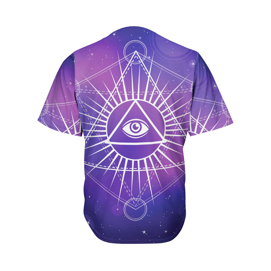 Galaxy Eye of Providence Print Men's Baseball Jersey