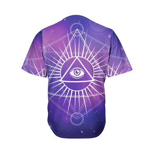 Galaxy Eye of Providence Print Men's Baseball Jersey