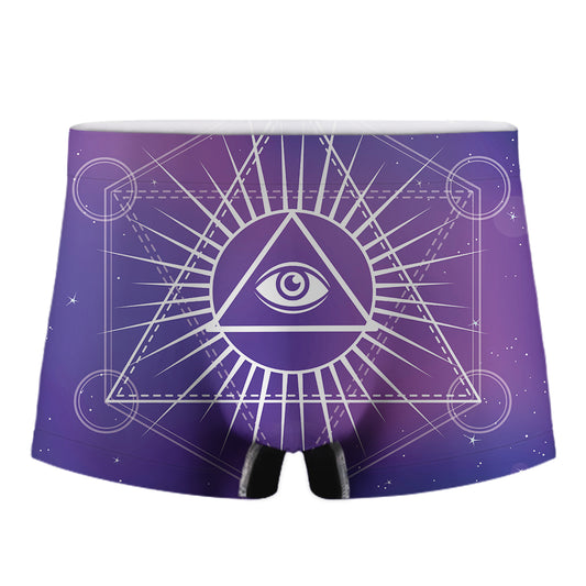 Galaxy Eye of Providence Print Men's Boxer Briefs