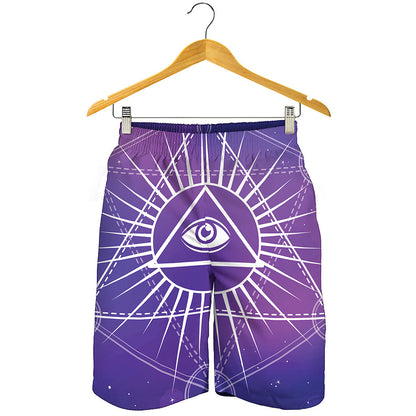 Galaxy Eye of Providence Print Men's Shorts