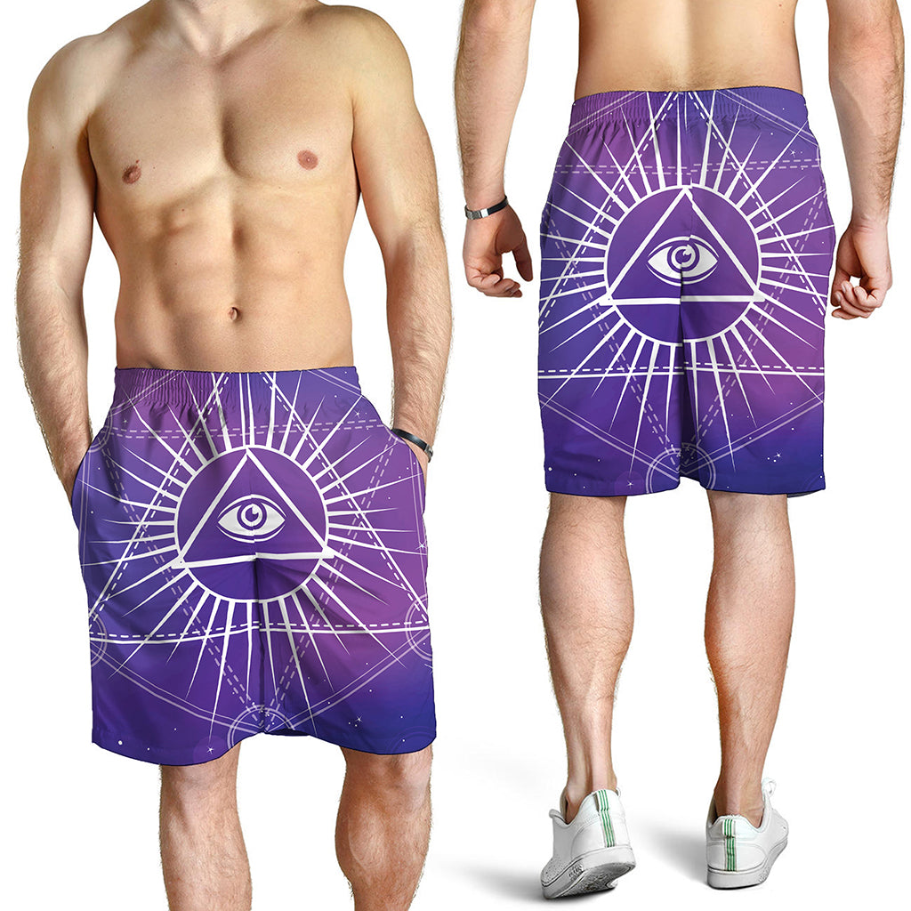 Galaxy Eye of Providence Print Men's Shorts