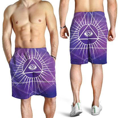Galaxy Eye of Providence Print Men's Shorts