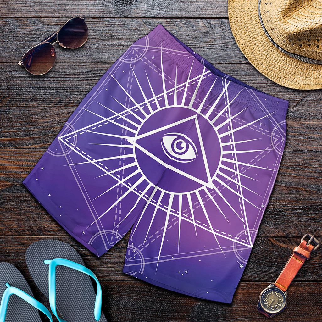 Galaxy Eye of Providence Print Men's Shorts