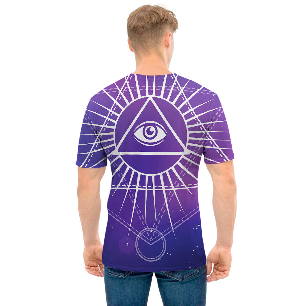 Galaxy Eye of Providence Print Men's T-Shirt