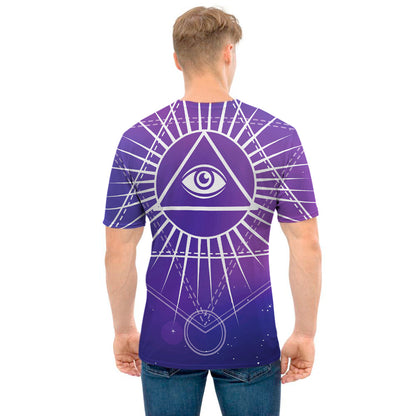 Galaxy Eye of Providence Print Men's T-Shirt