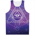 Galaxy Eye of Providence Print Men's Tank Top