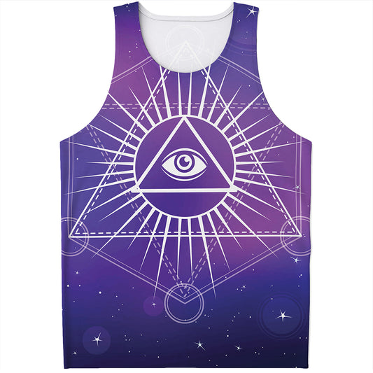 Galaxy Eye of Providence Print Men's Tank Top