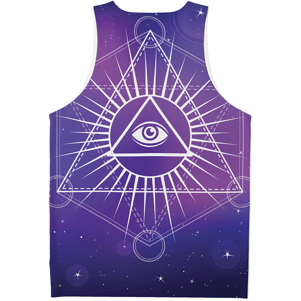Galaxy Eye of Providence Print Men's Tank Top