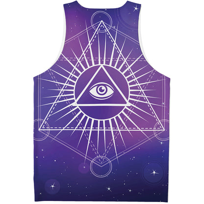 Galaxy Eye of Providence Print Men's Tank Top