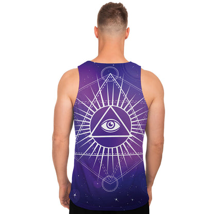 Galaxy Eye of Providence Print Men's Tank Top