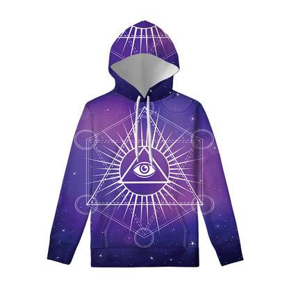 Galaxy Eye of Providence Print Pullover Hoodie