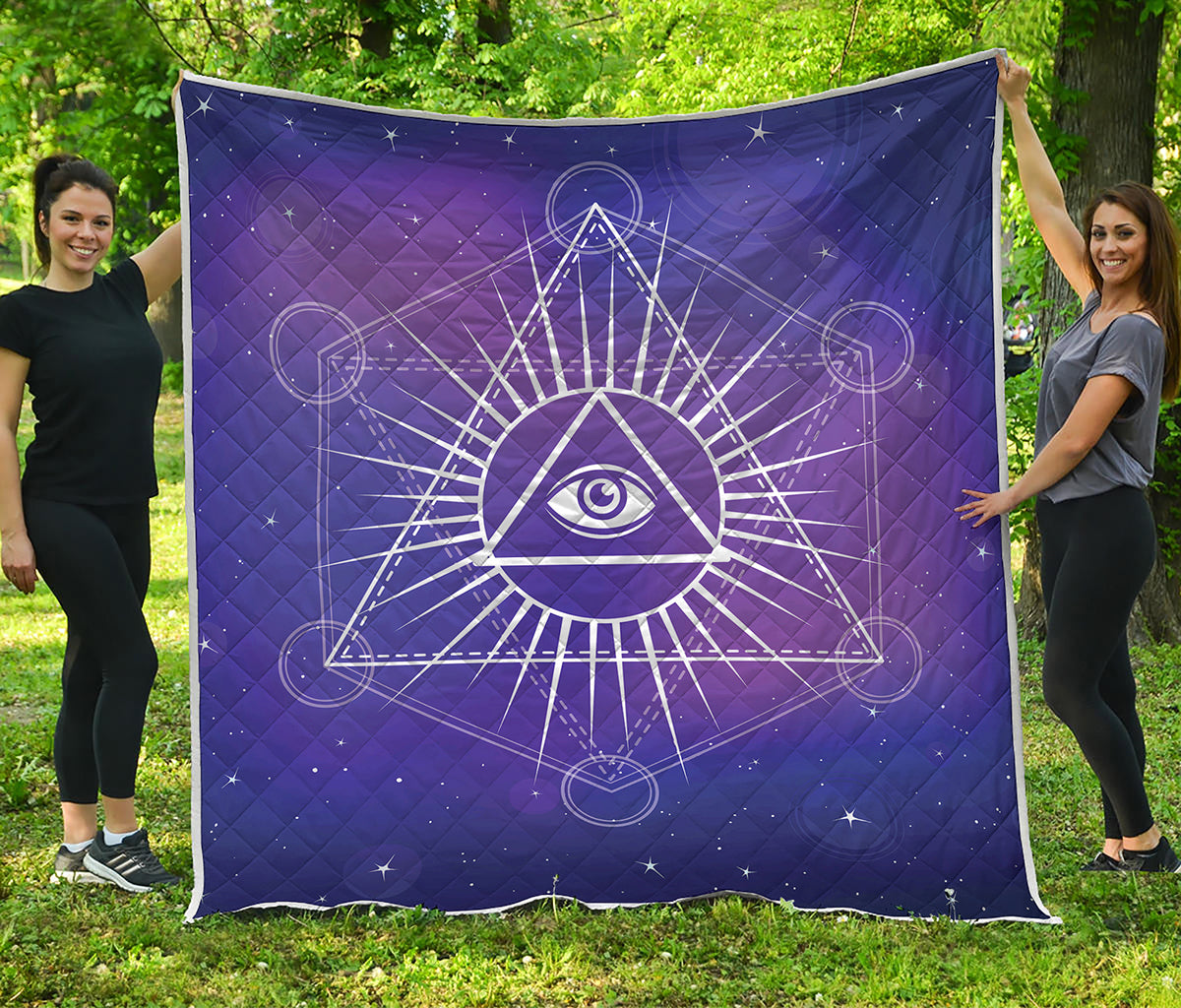 Galaxy Eye of Providence Print Quilt