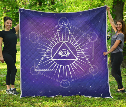 Galaxy Eye of Providence Print Quilt