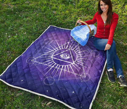 Galaxy Eye of Providence Print Quilt