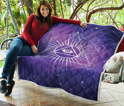 Galaxy Eye of Providence Print Quilt