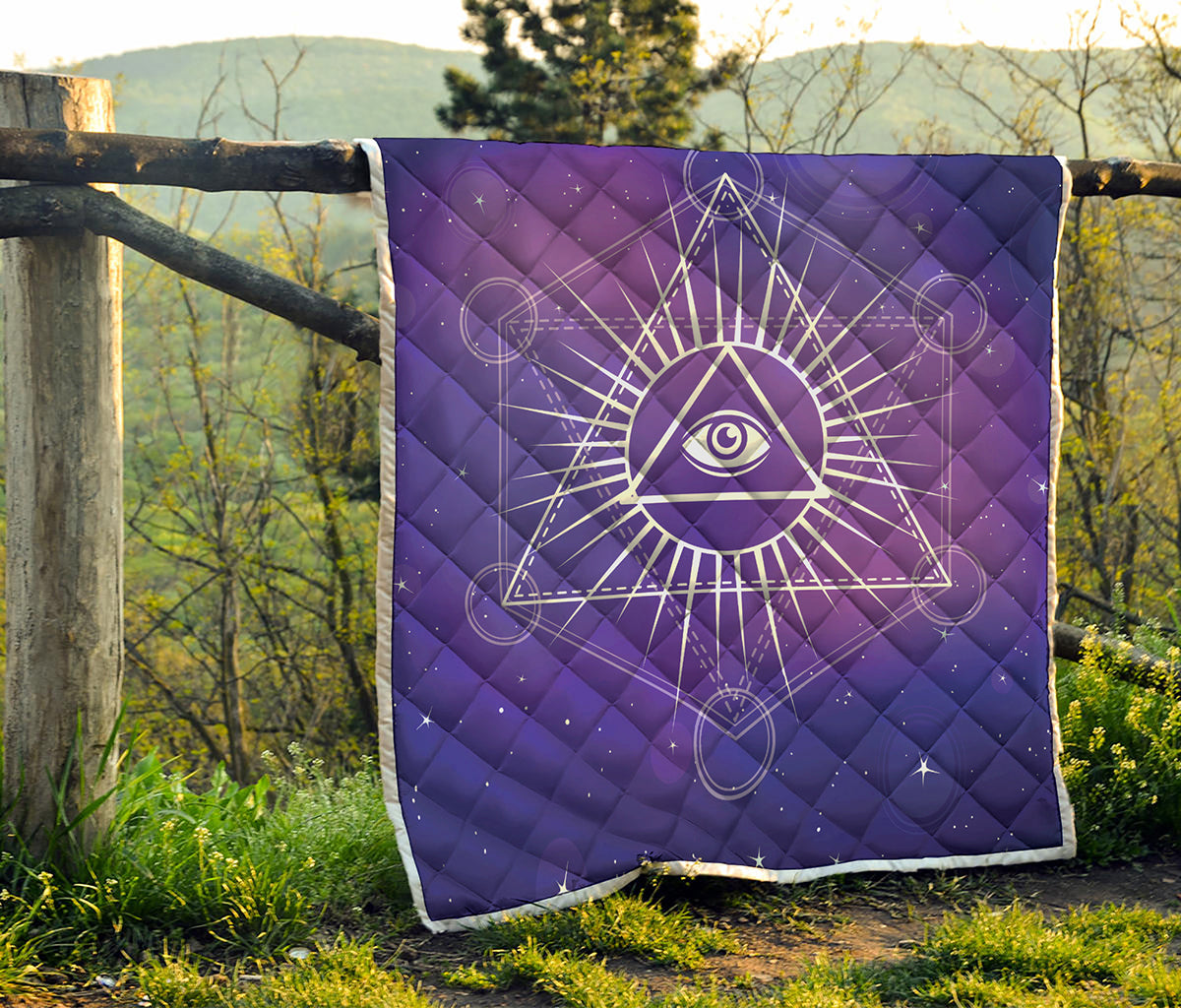 Galaxy Eye of Providence Print Quilt