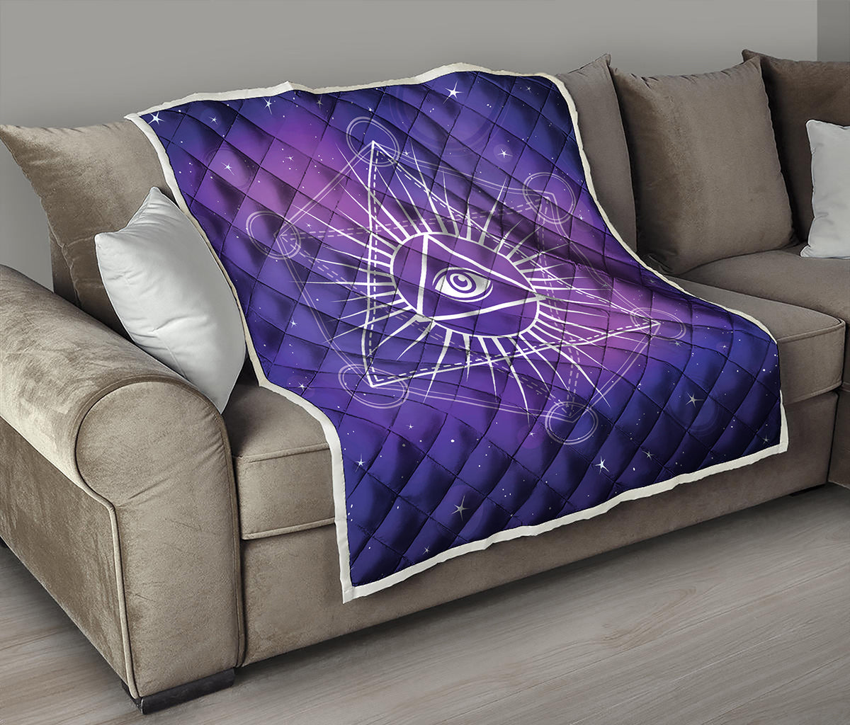 Galaxy Eye of Providence Print Quilt