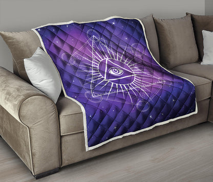 Galaxy Eye of Providence Print Quilt
