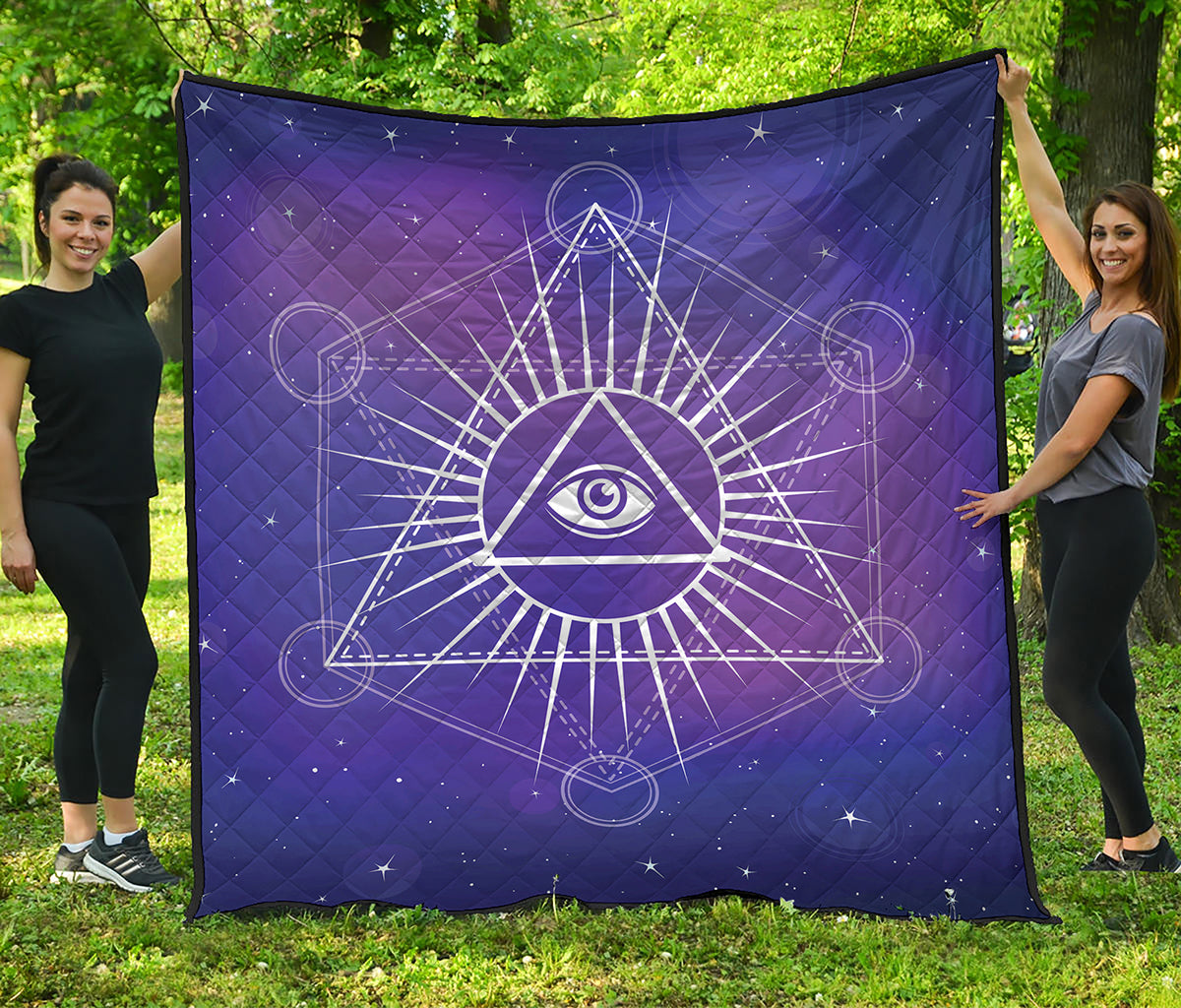 Galaxy Eye of Providence Print Quilt