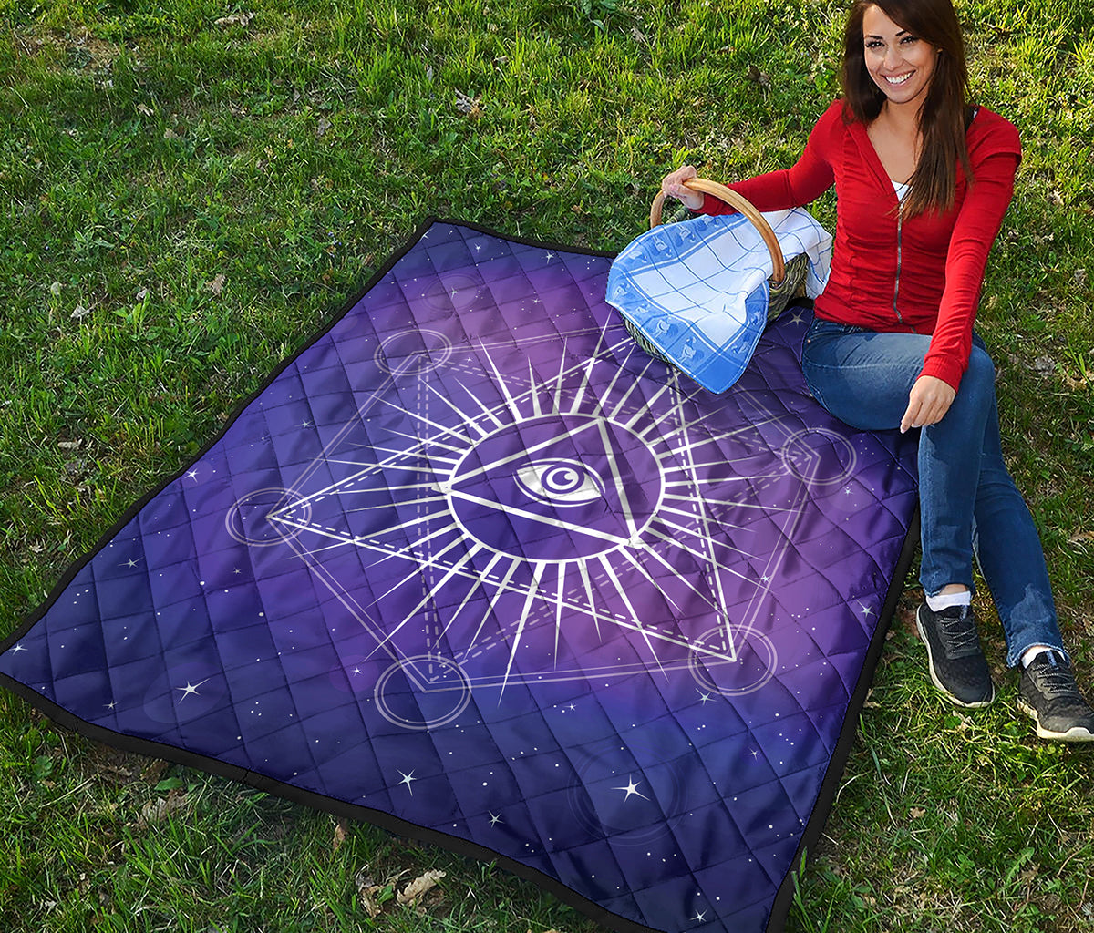 Galaxy Eye of Providence Print Quilt