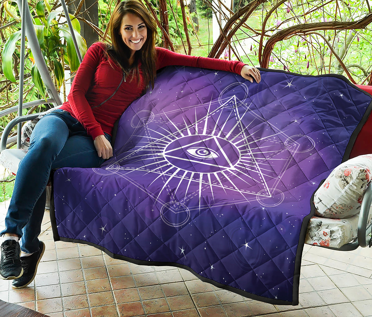 Galaxy Eye of Providence Print Quilt