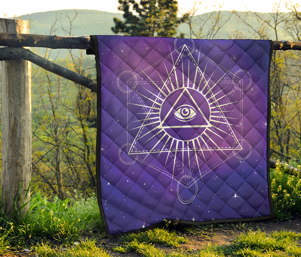 Galaxy Eye of Providence Print Quilt