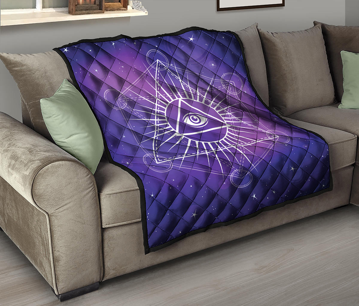 Galaxy Eye of Providence Print Quilt