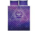 Galaxy Eye of Providence Print Quilt Bed Set