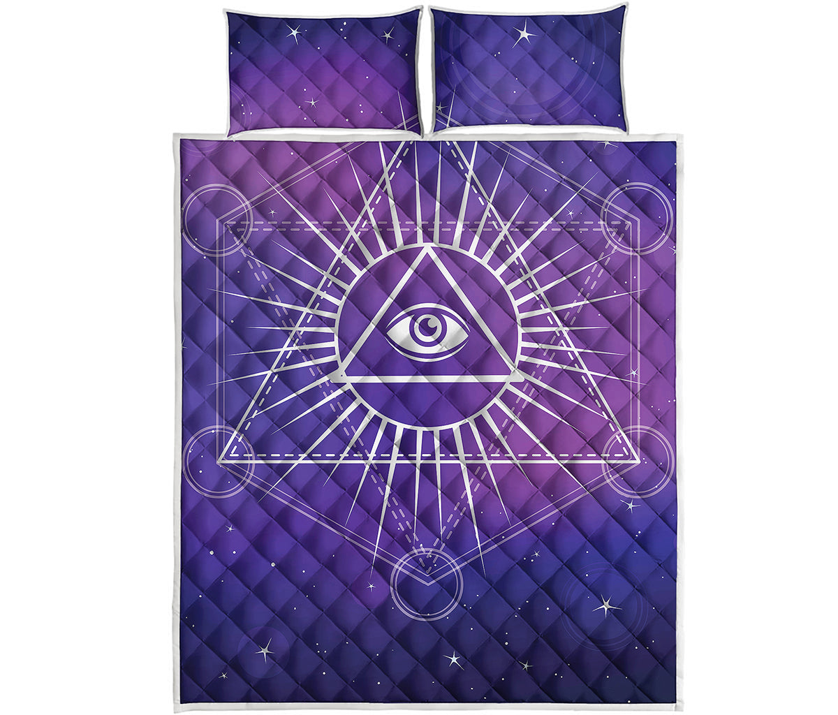 Galaxy Eye of Providence Print Quilt Bed Set