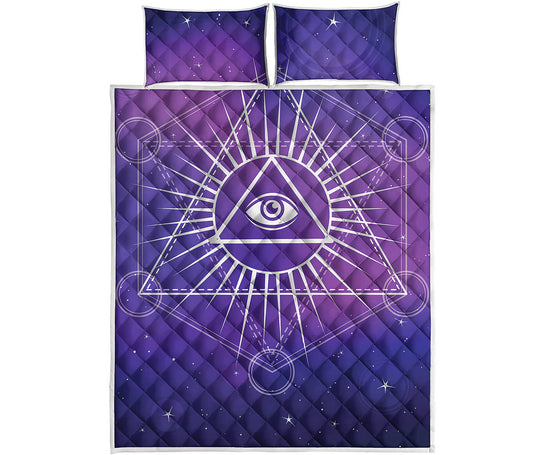 Galaxy Eye of Providence Print Quilt Bed Set