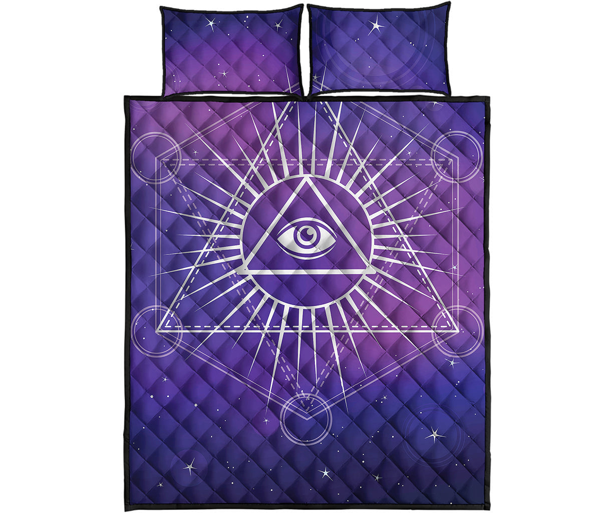 Galaxy Eye of Providence Print Quilt Bed Set