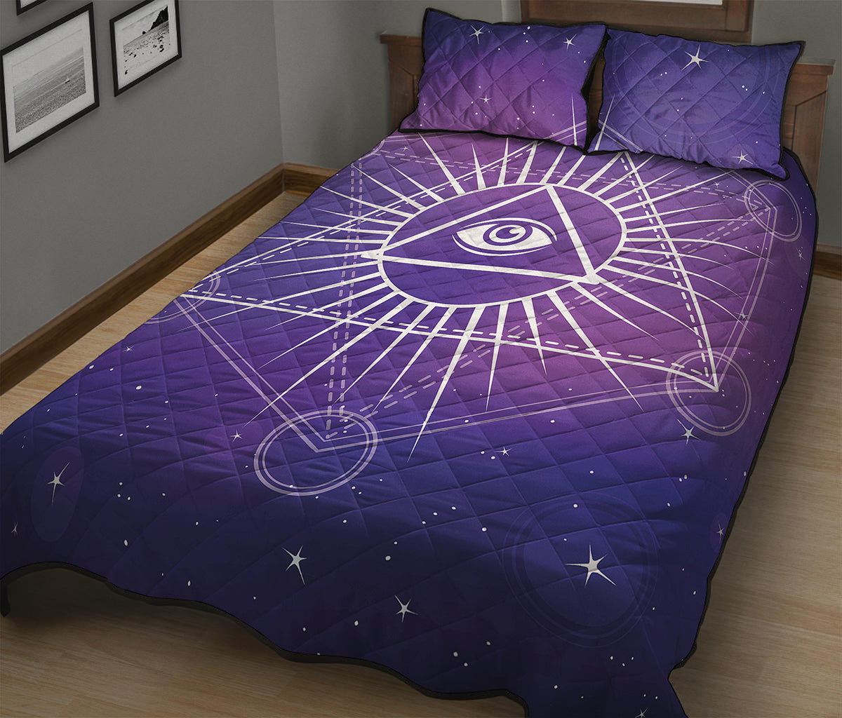 Galaxy Eye of Providence Print Quilt Bed Set