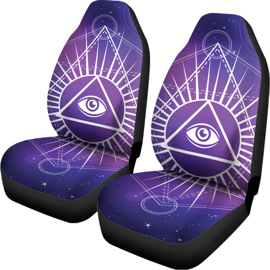 Galaxy Eye of Providence Print Universal Fit Car Seat Covers
