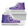 Galaxy Eye of Providence Print White High Top Sneakers