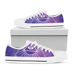 Galaxy Eye of Providence Print White Low Top Shoes